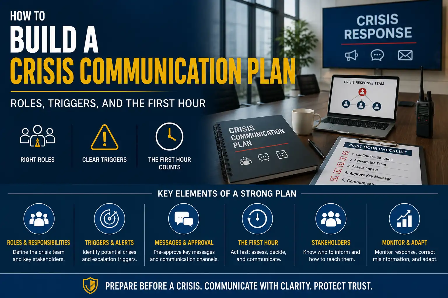 How to Build a Crisis Communication Plan: Roles, Triggers, and the First Hour